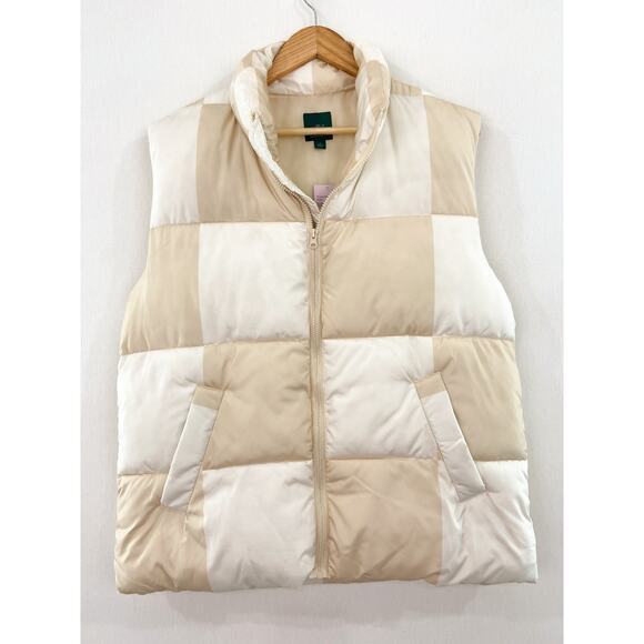 wild fable Jackets & Blazers - NEW Wild Fable Checkered Puffer Vest size Small Zip Front